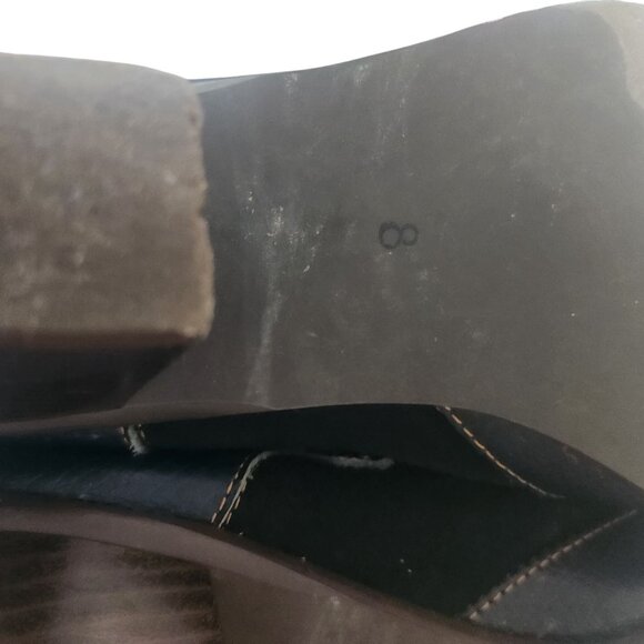 Womens Blue Suede Mules Square Toe Western Design Size 8 - Picture 9 of 10